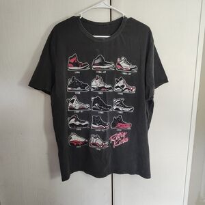 Vintage Black Tee with Sneaker Graphics